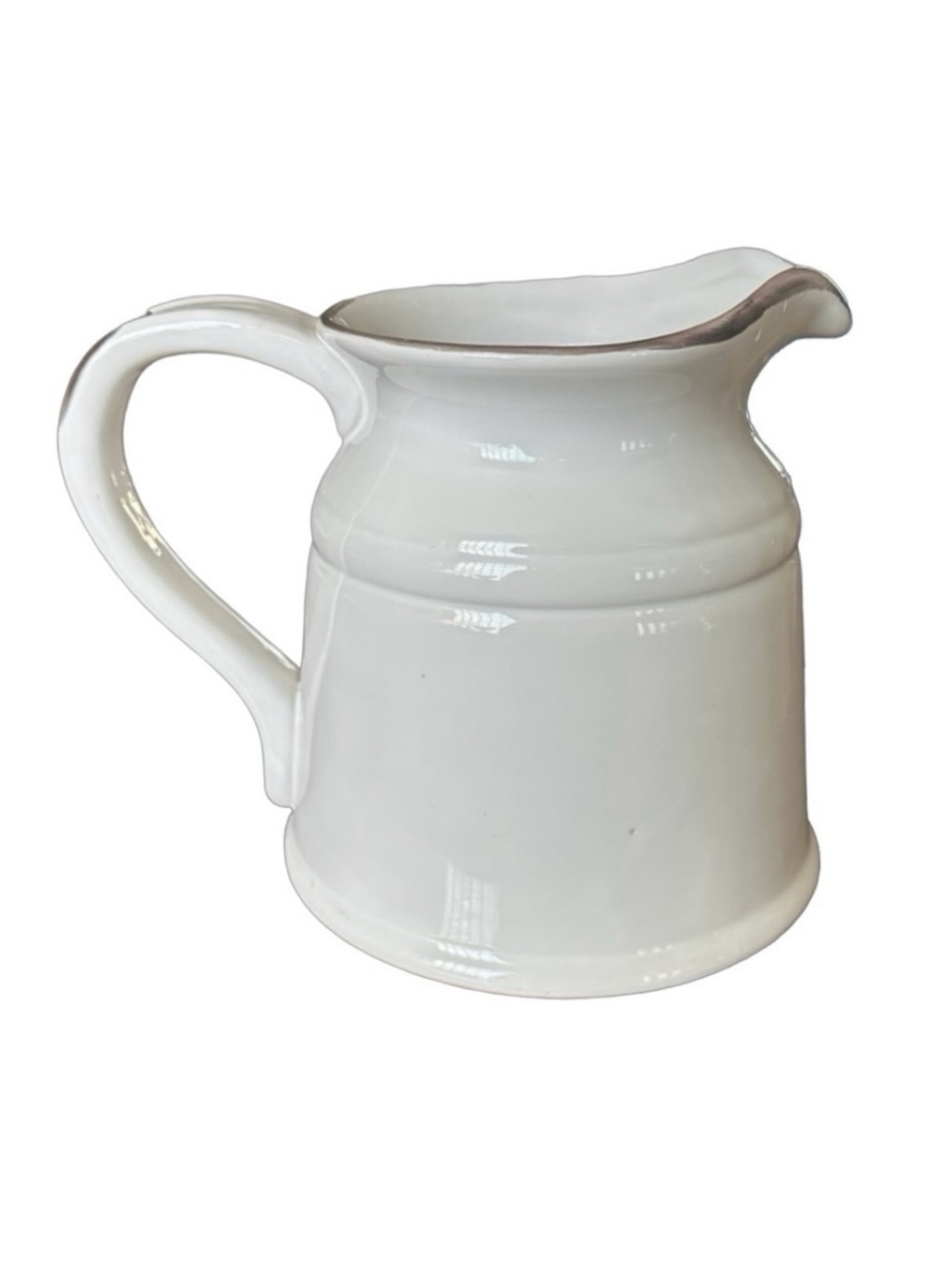LA DOLCE VITA Ceramic Pitcher Jug 8” Turino Collection Ivory Speckled